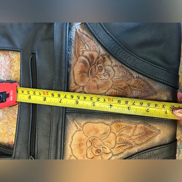 Vintage Leather Floral embossed Boho Western Shoulder Bag purse - Picture 7 of 8